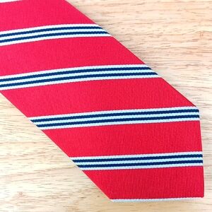 Red, White, and Navy Striped Men's Tie from Brooks Btothers